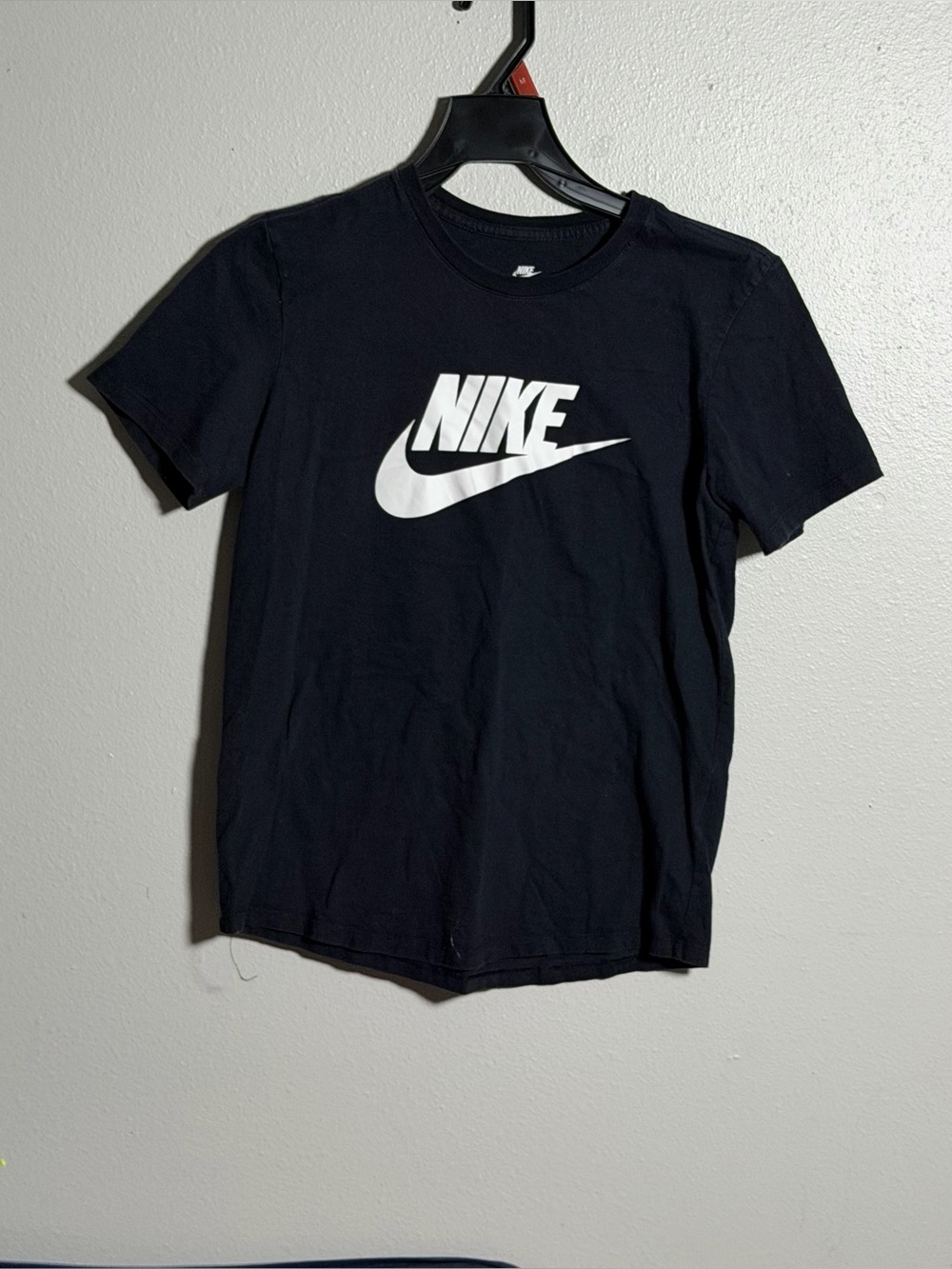 Nike Women Black Nike Tee White Swoosh Logo Activewear size XS